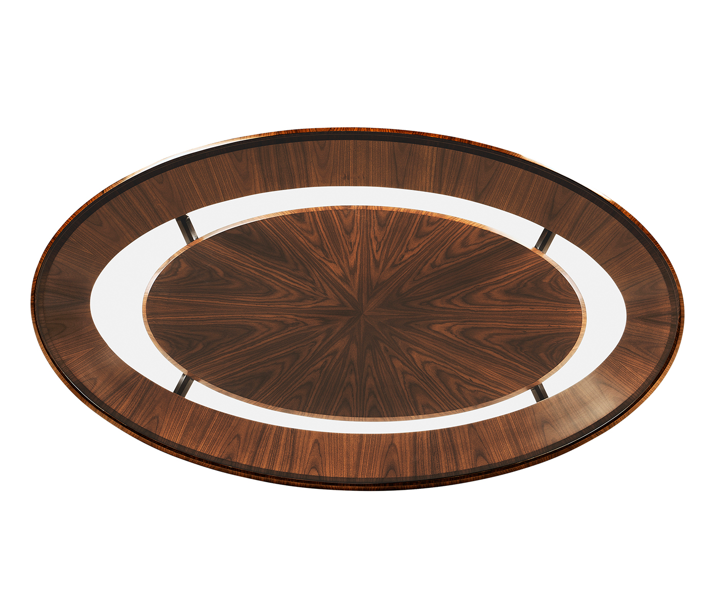 Art Deco Oval Glass Topped Satin Coffee Table 