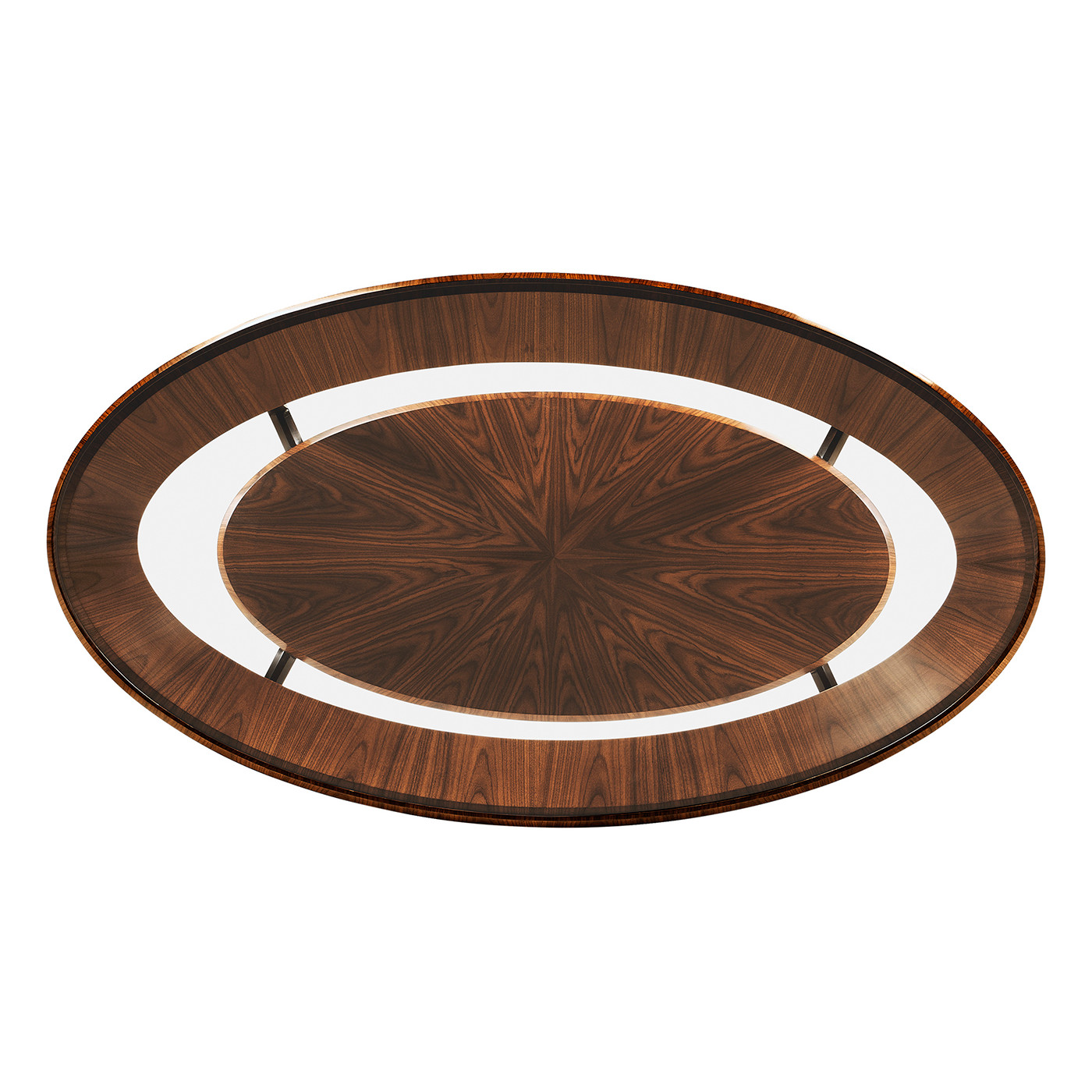 Art Deco Oval Glass Topped Satin Coffee Table 