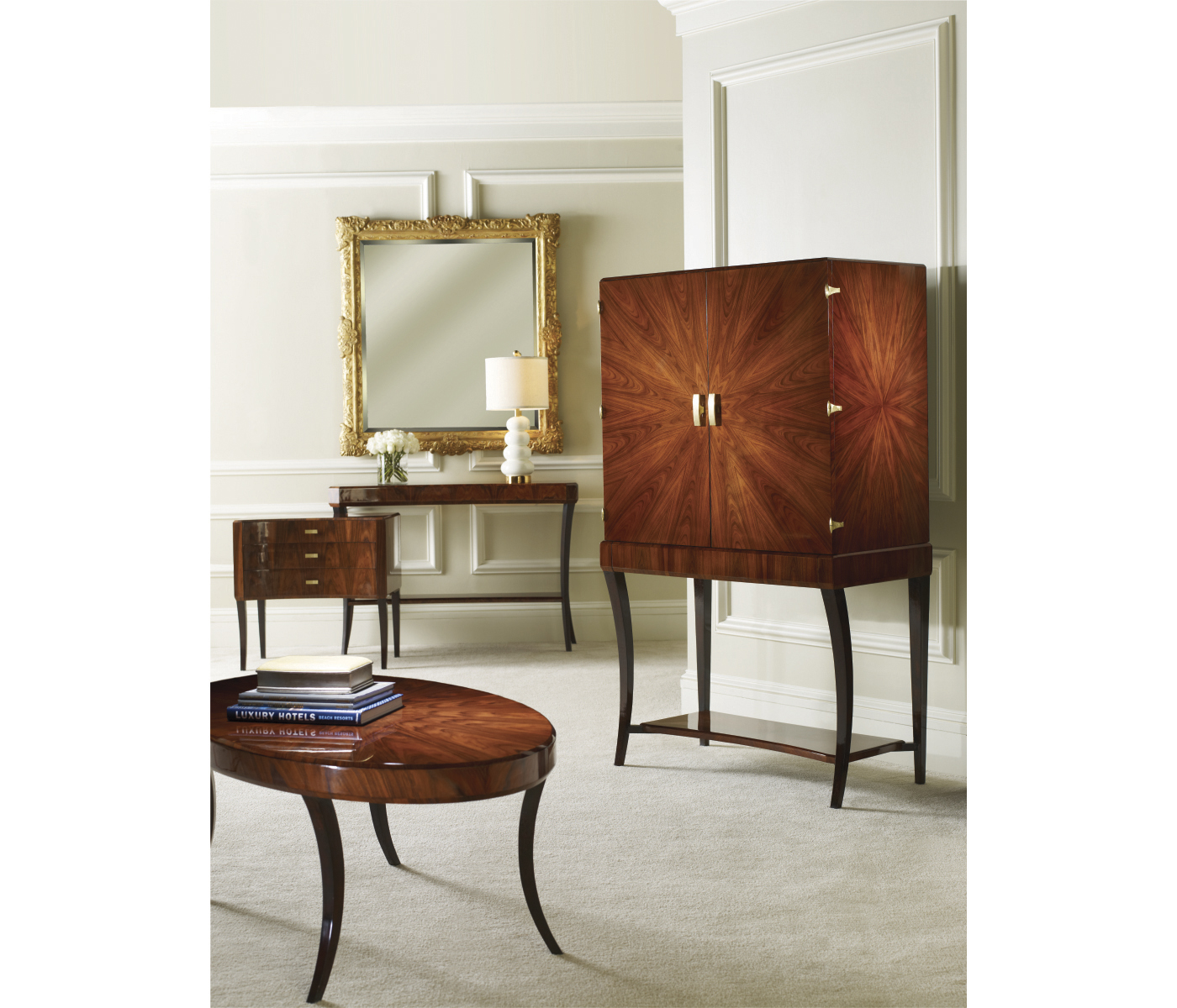 Art Deco High Lustre Oval Coffee Table