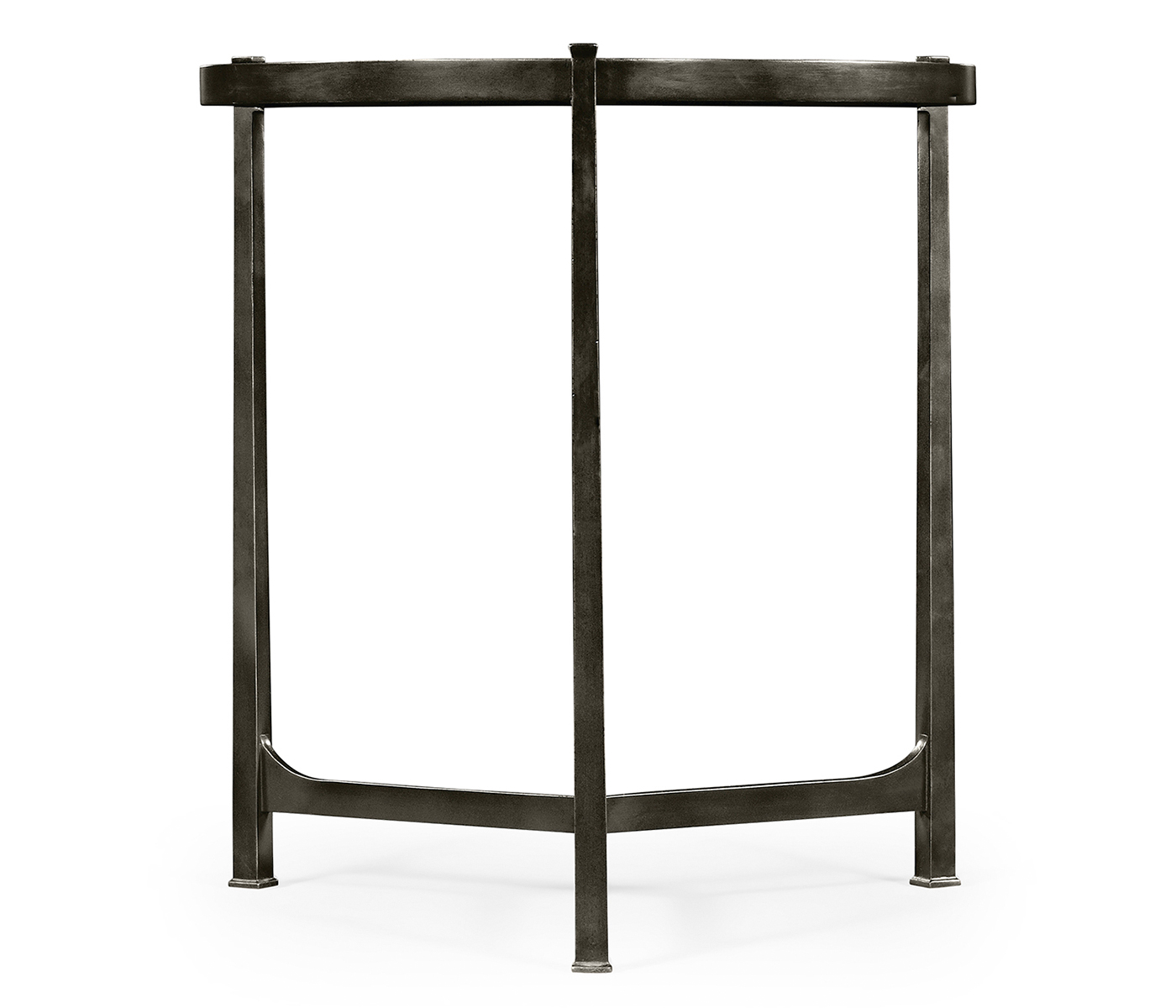 Large Green Round Faux Shagreen Bronze Side Table