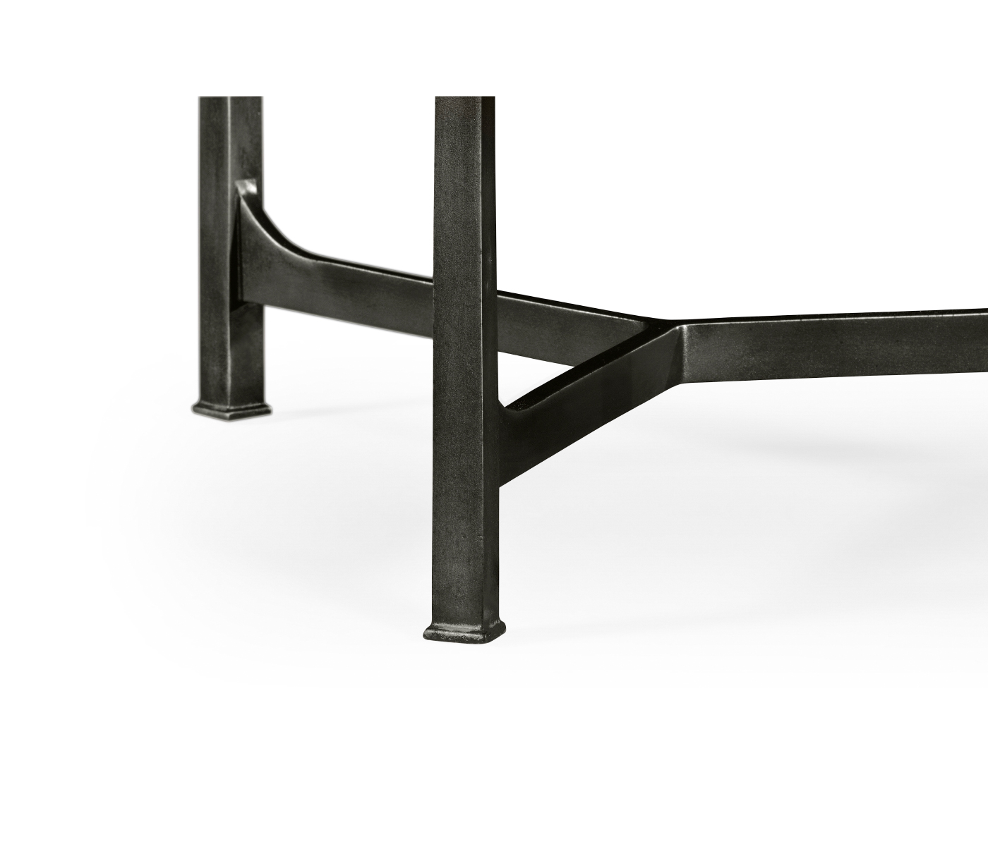 Large Green Round Faux Shagreen Bronze Side Table