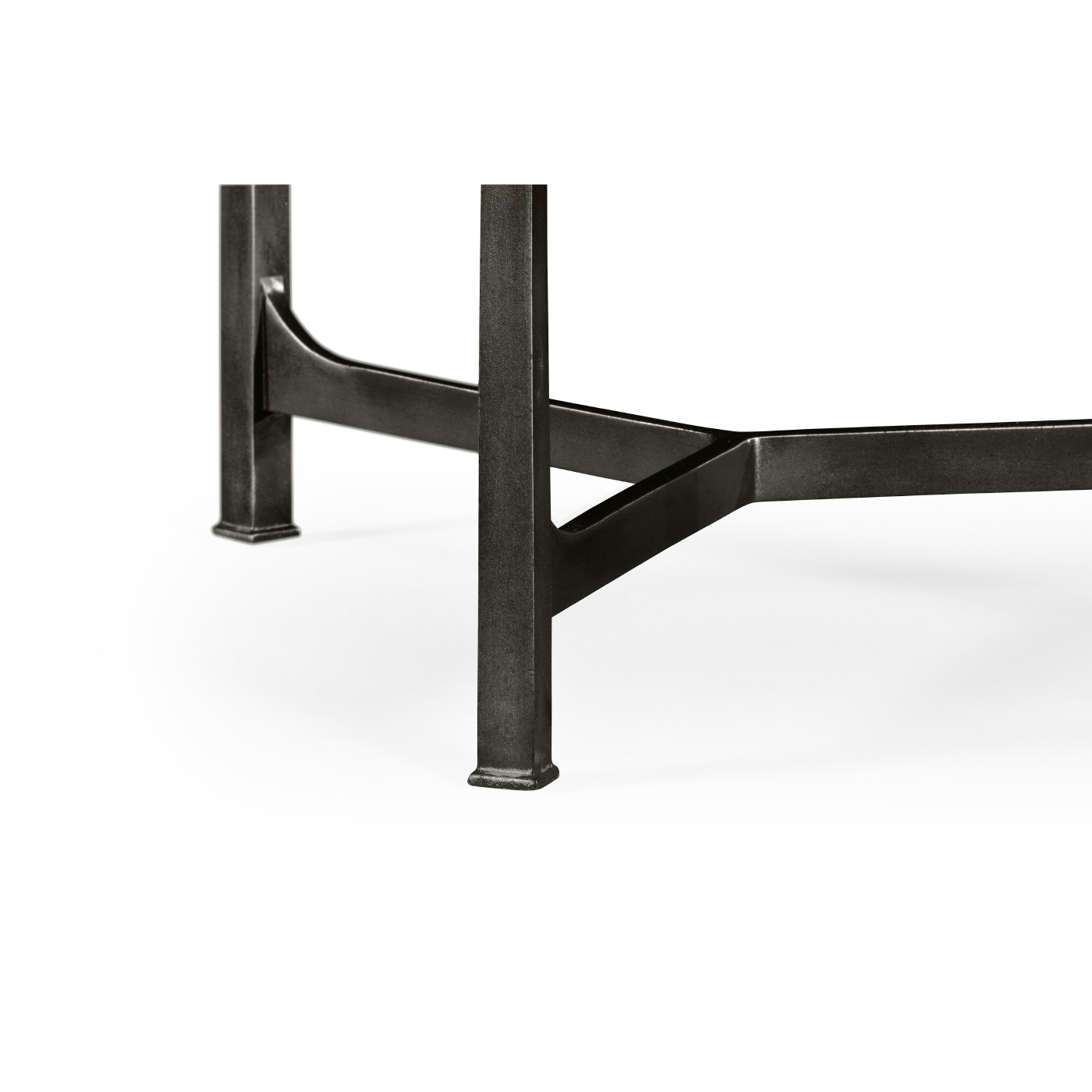 Large Green Round Faux Shagreen Bronze Side Table