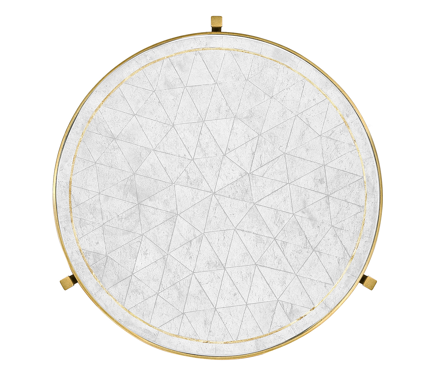 Large Églomisé & Gilded Iron Lamp Table 