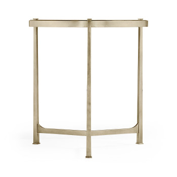 Large Églomisé & Silver Iron Lamp Table