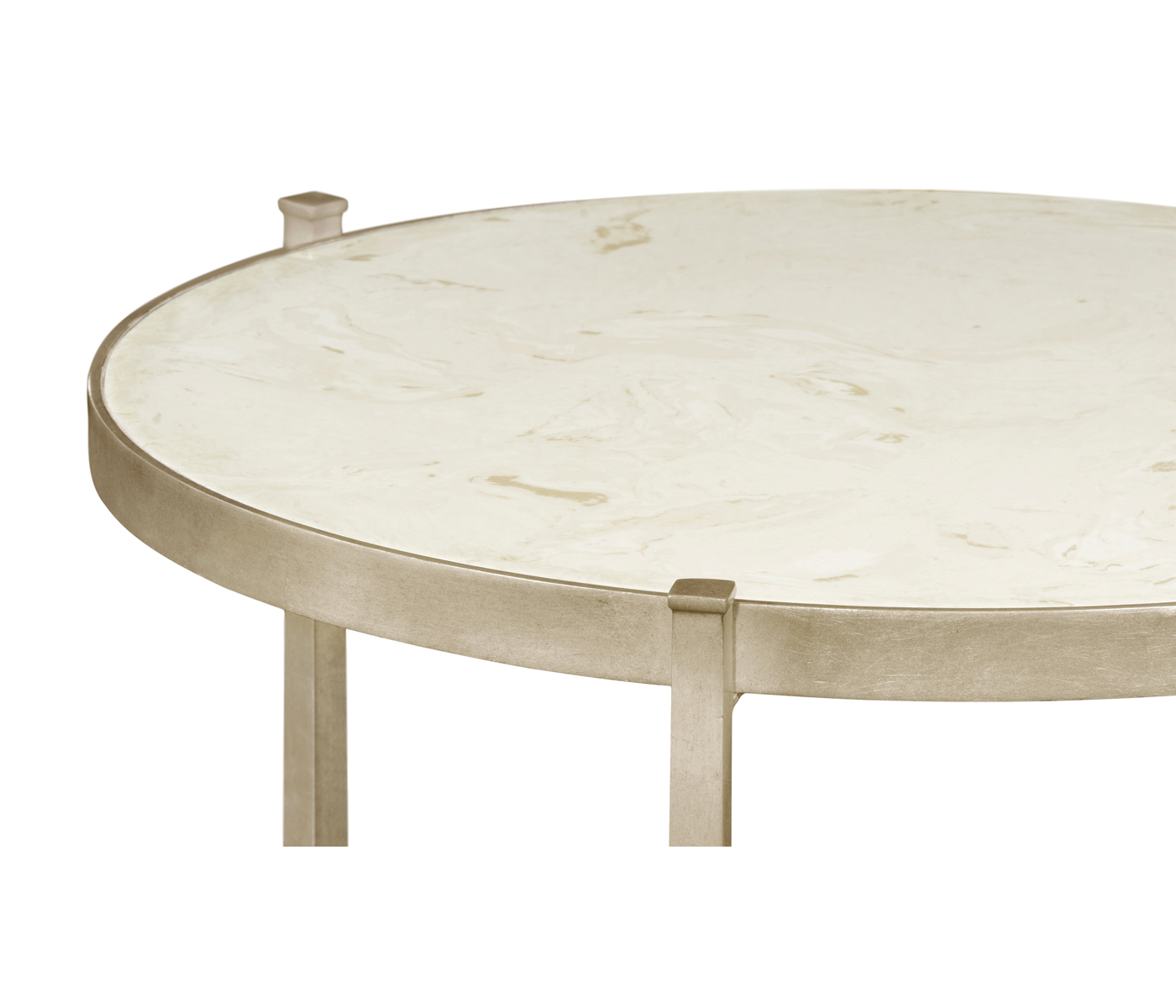 Large Scagliola & Silver Round Side Table