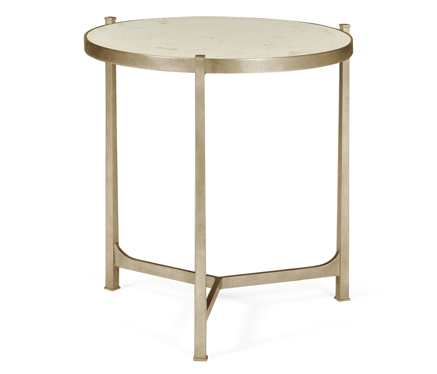 Large Scagliola & Silver Round Side Table