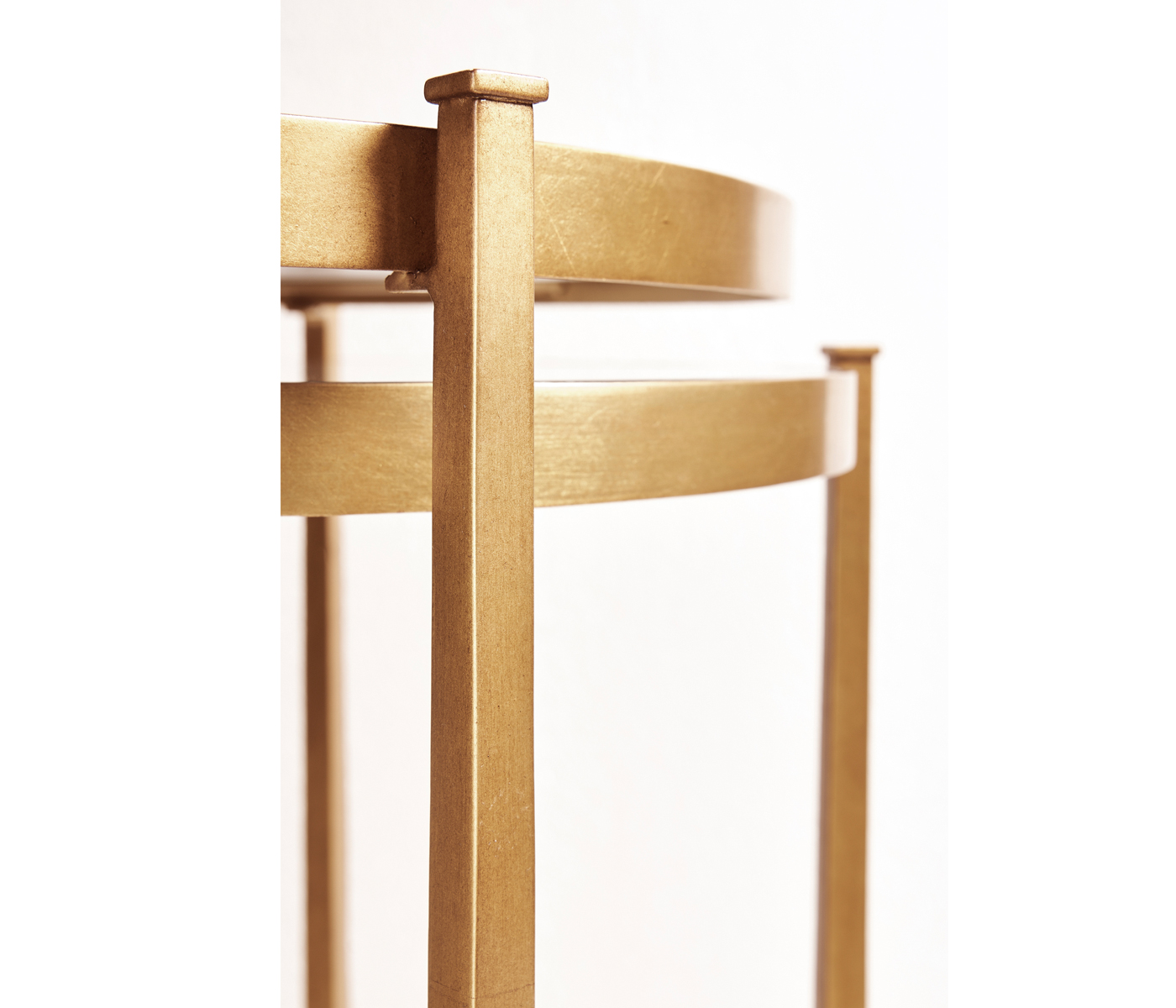 Églomisé & Gilded Iron Round Nest of Tables