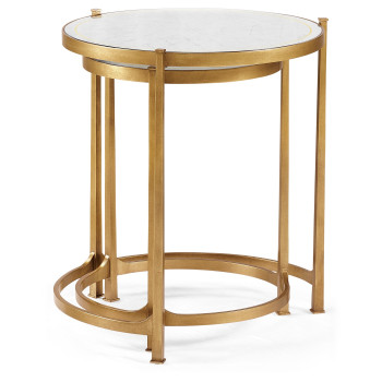 Églomisé & Gilded Iron Round Nest of Tables