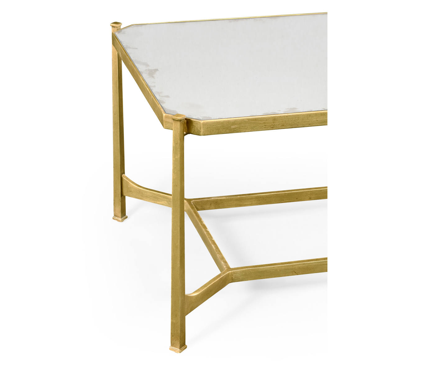 Antique Mirror & Gilded Rectangular Coffee Table