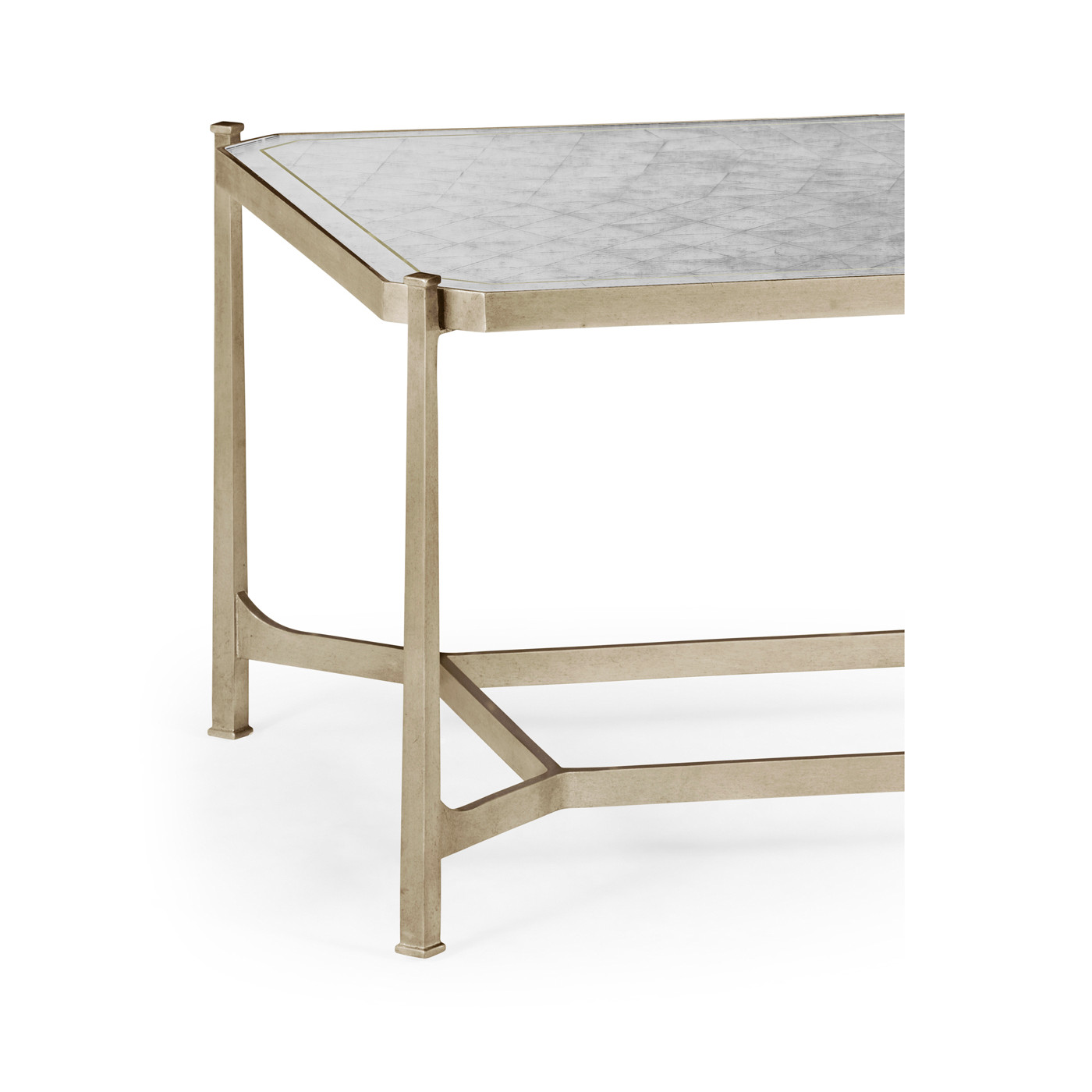 Églomisé & Silver Iron Rectangular Coffee Table