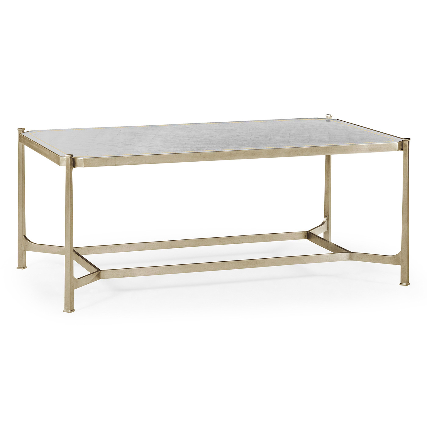 Églomisé & Silver Iron Rectangular Coffee Table