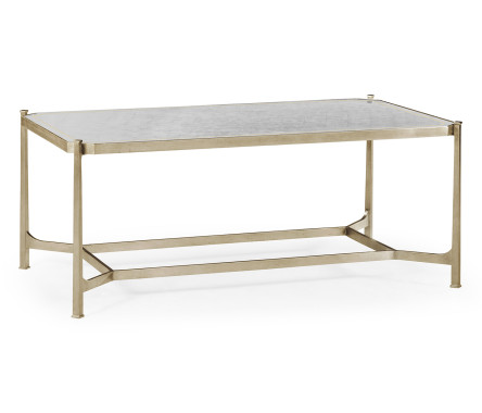 Églomisé & Silver Iron Rectangular Coffee Table