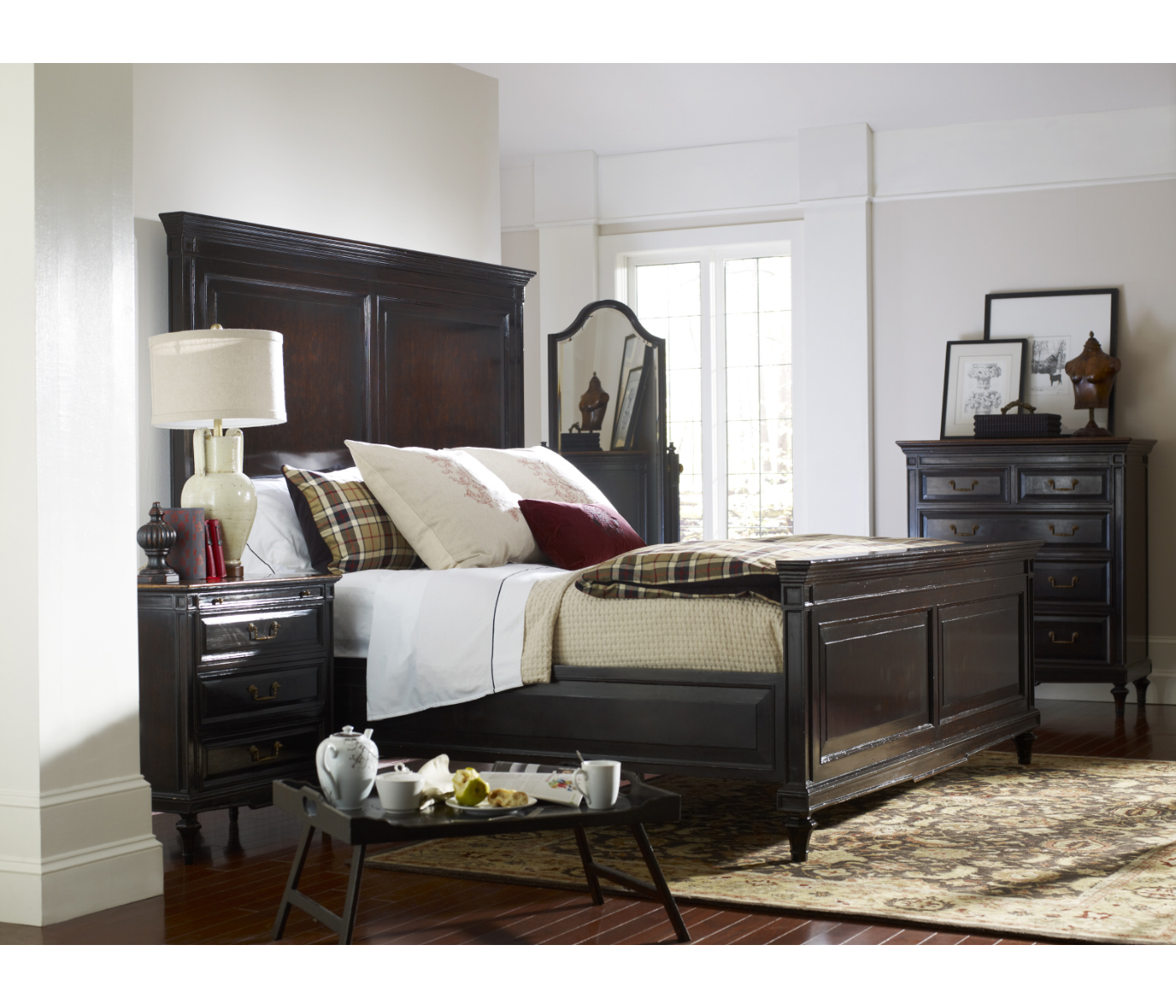 Directoire style bedside chest (Walnut)