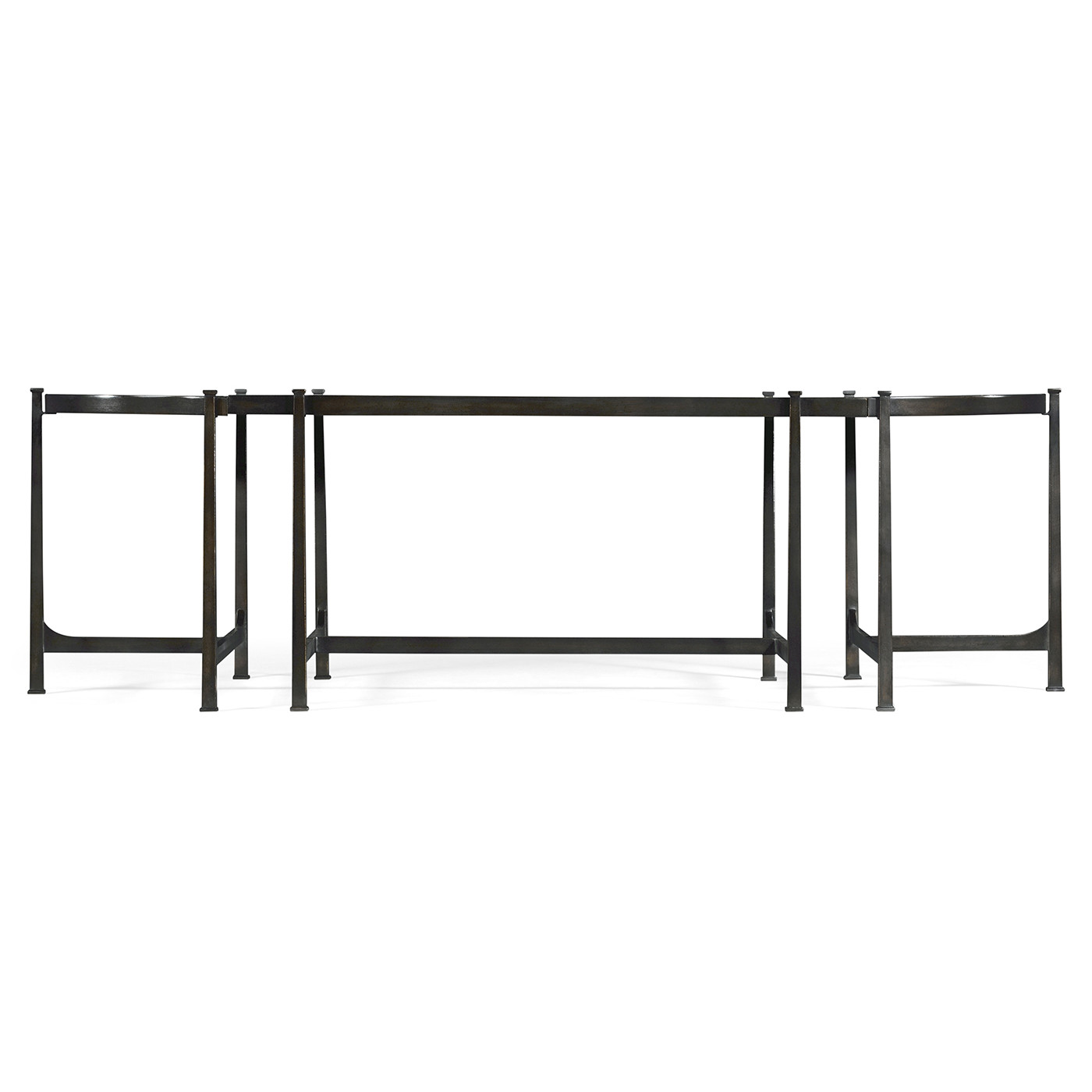 Églomisé & Bronze Iron Bunching Tables
