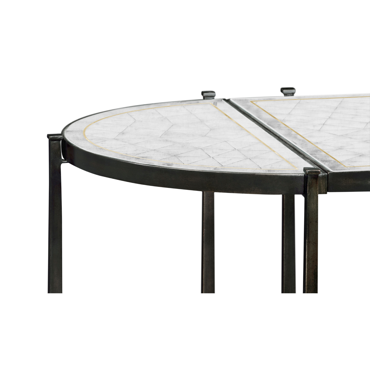 Églomisé & Bronze Iron Bunching Tables