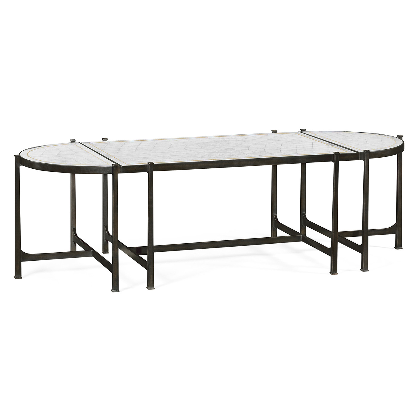 Églomisé & Bronze Iron Bunching Tables