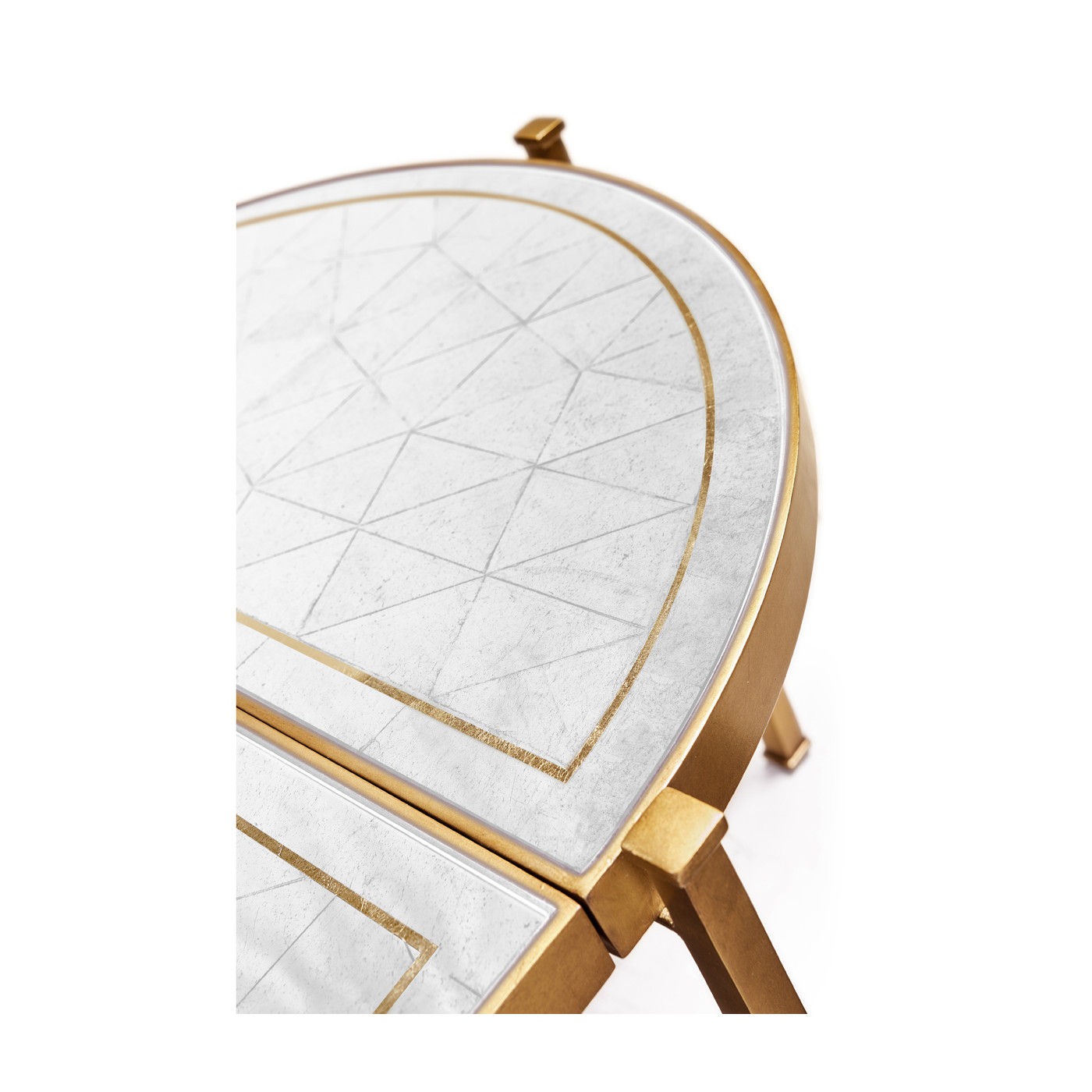 Églomisé & Gilded Iron Bunching Tables