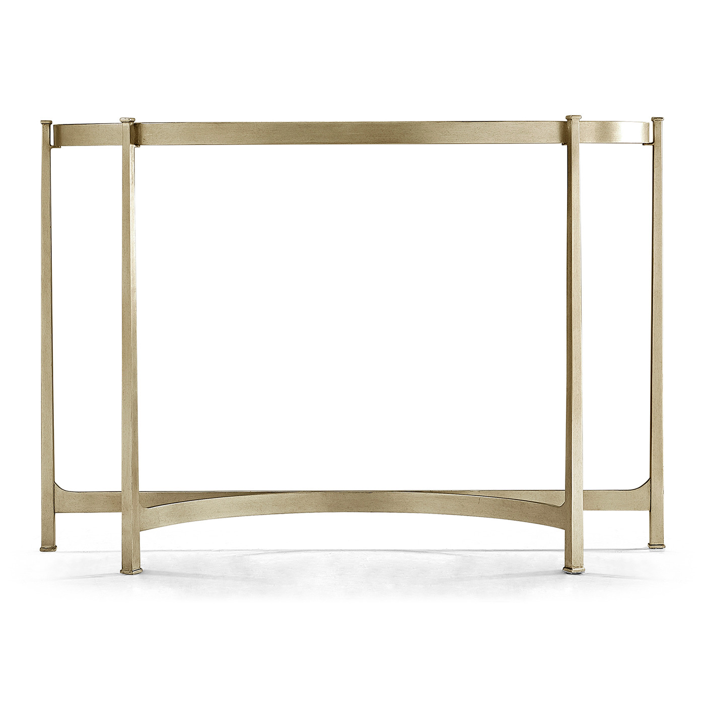 Large Églomisé & Silver Iron Demilune Console 