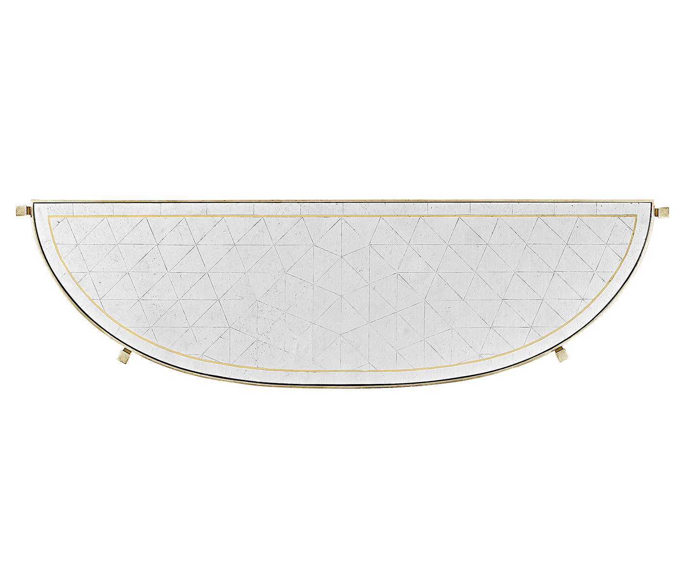 Large Églomisé & Silver Iron Demilune Console 