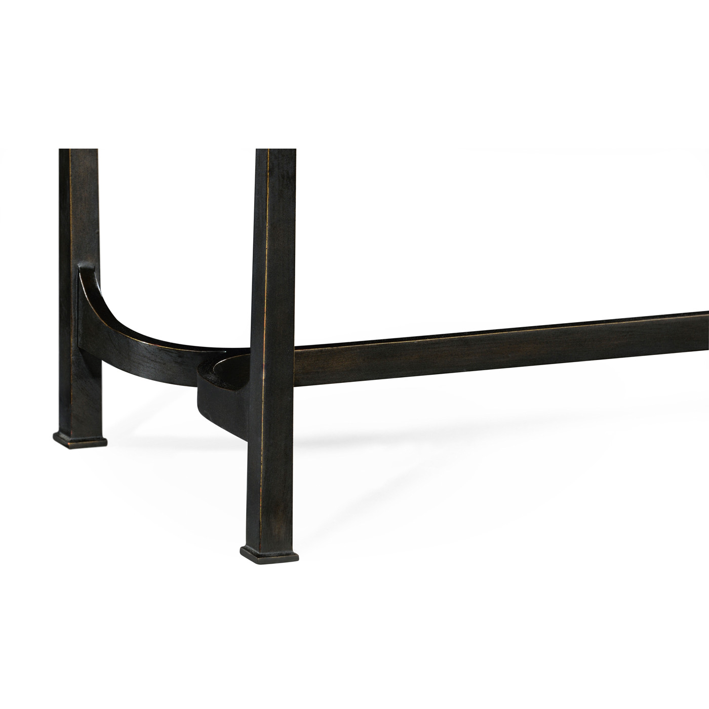 Bronze Iron & Cream Leather Bench