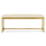 Gilded Iron & Cream Leather Bench