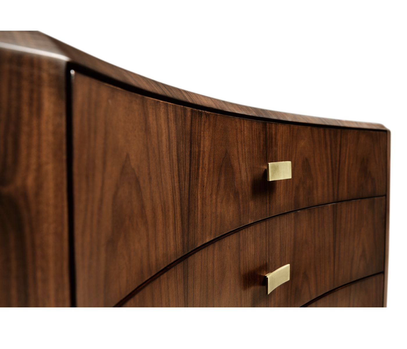 Art Deco Satin Curved Chest of Drawers