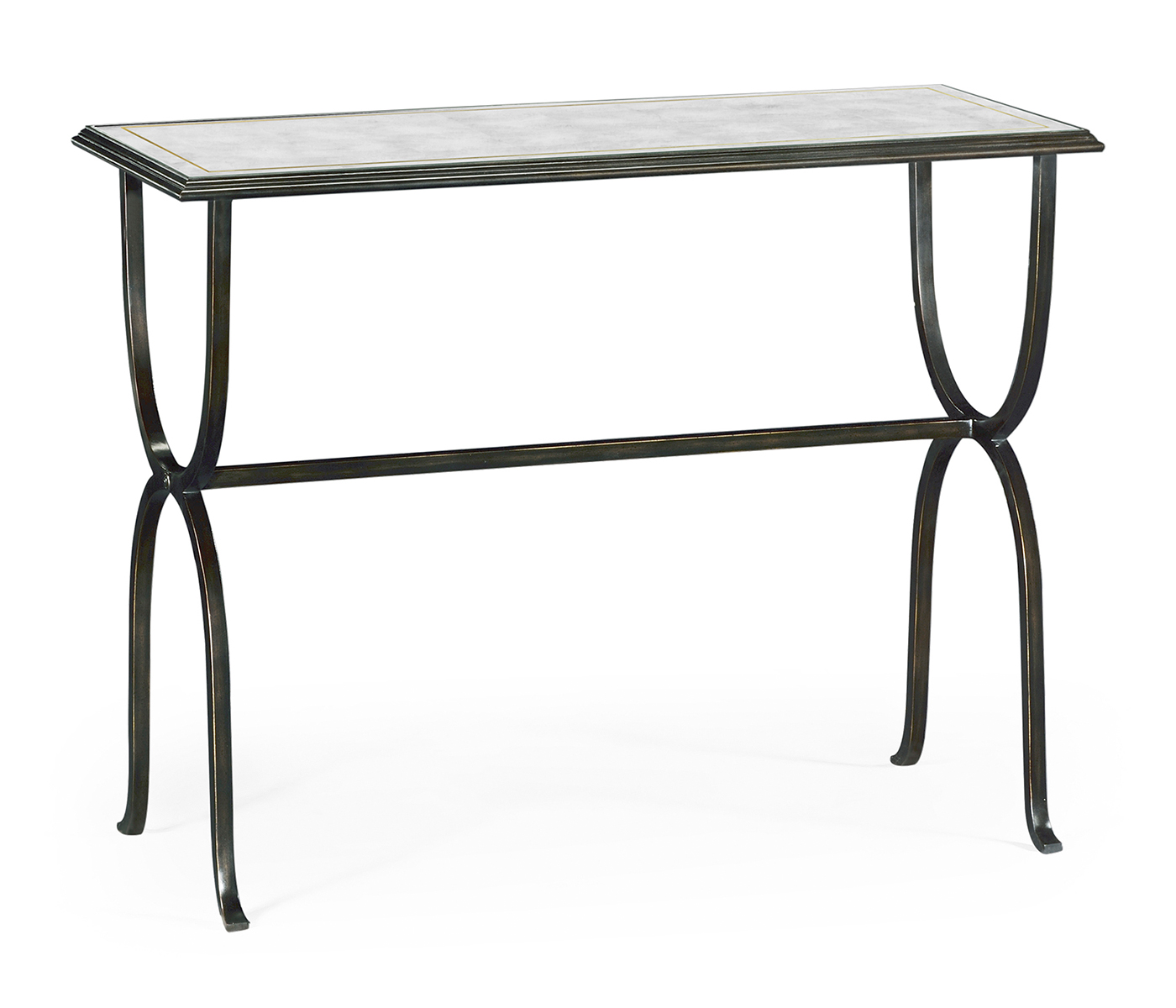 Églomisé & Bronze Iron Horseshoe Console