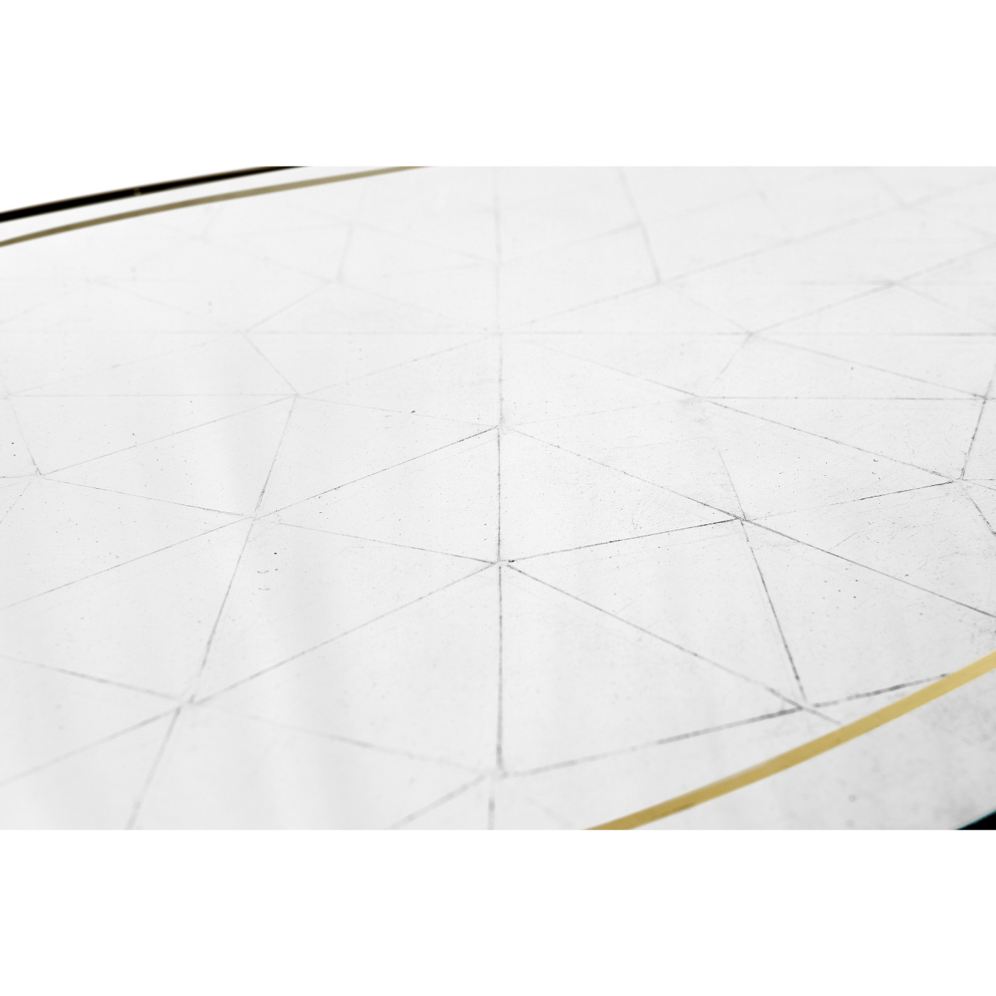 Large Églomisé & Bronze Iron Three-Tier Table