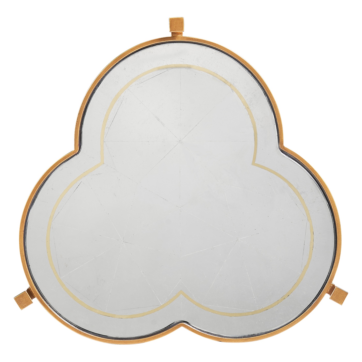 Églomisé & Gilded Iron Trefoil Lamp Table