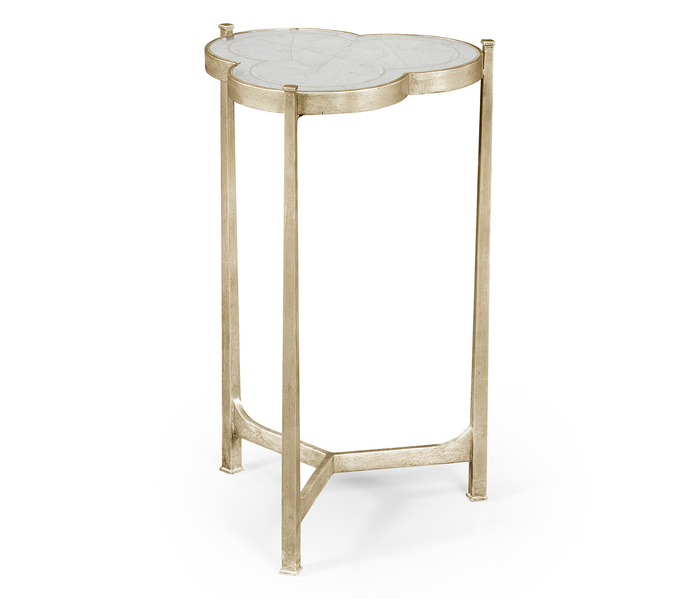 Églomisé & Silver Iron Trefoil Lamp Table
