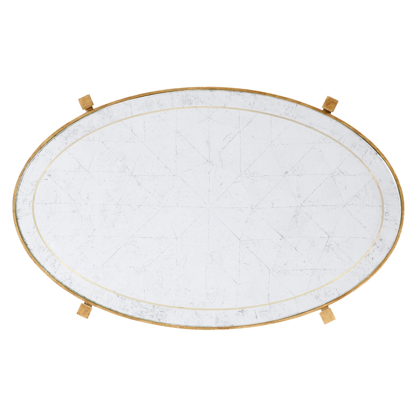 Small Églomisé & Gilded Iron Three-Tier Table