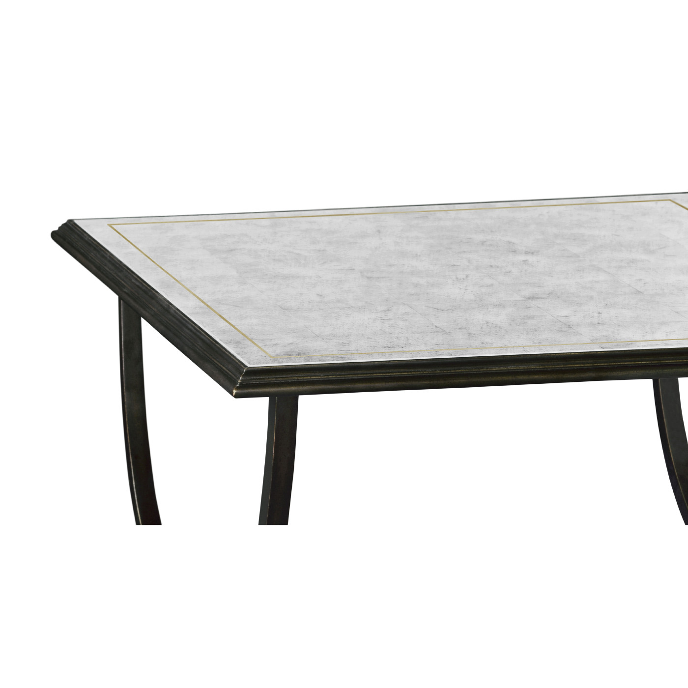 Églomisé & Bronze Iron Square Side Table