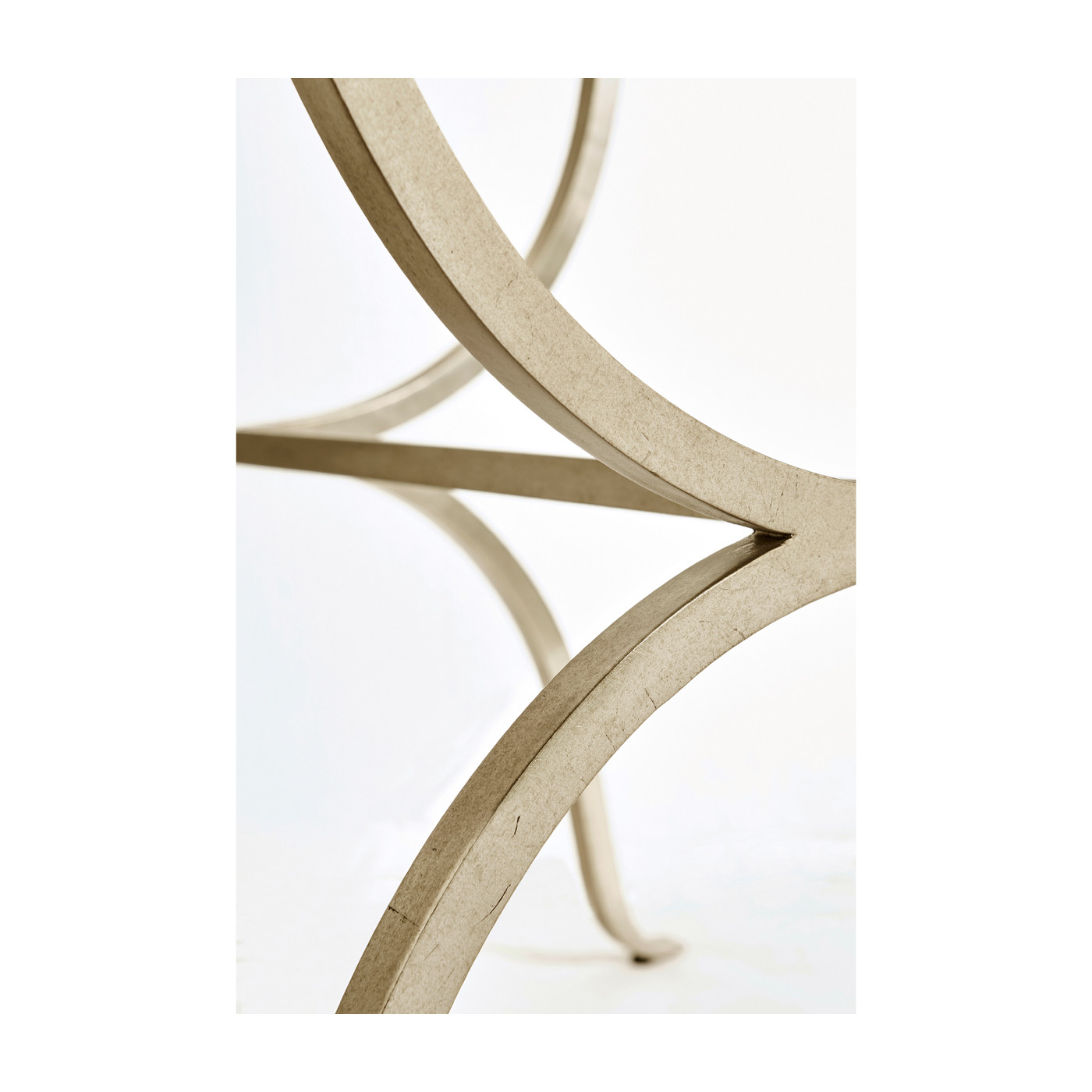 Églomisé & Silver Iron Square Side Table