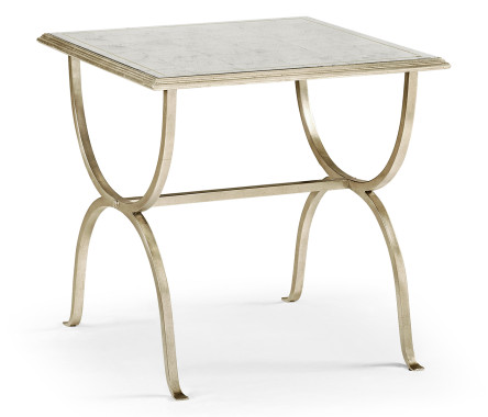 Églomisé & Silver Iron Square Side Table