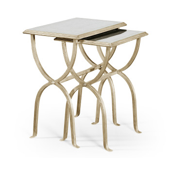 Églomisé & Silver Iron Nest of Table