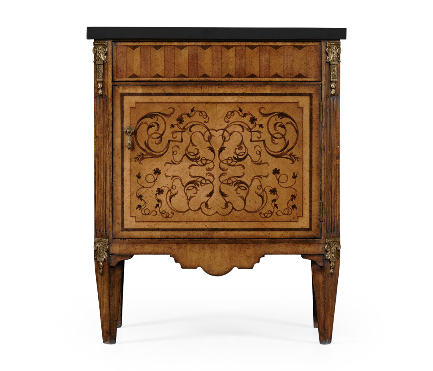 Small Satinwood & Black Scagliola Italian Commode