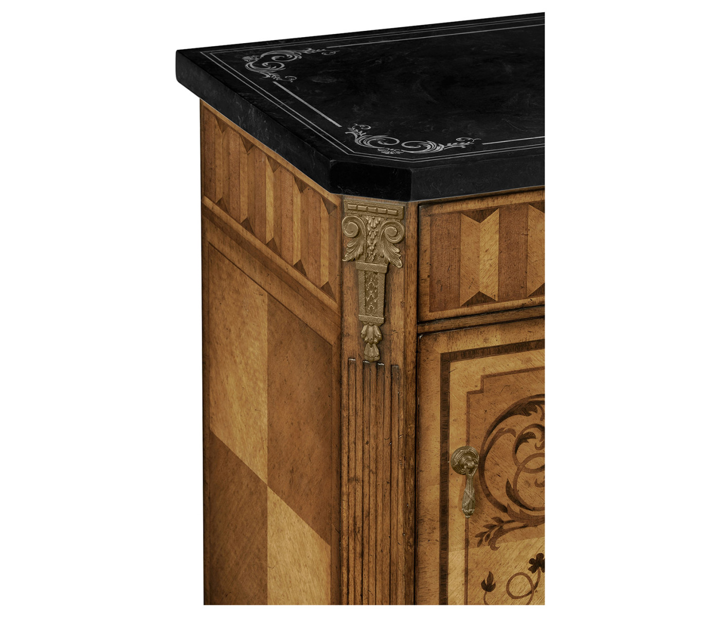 Small Satinwood & Black Scagliola Italian Commode