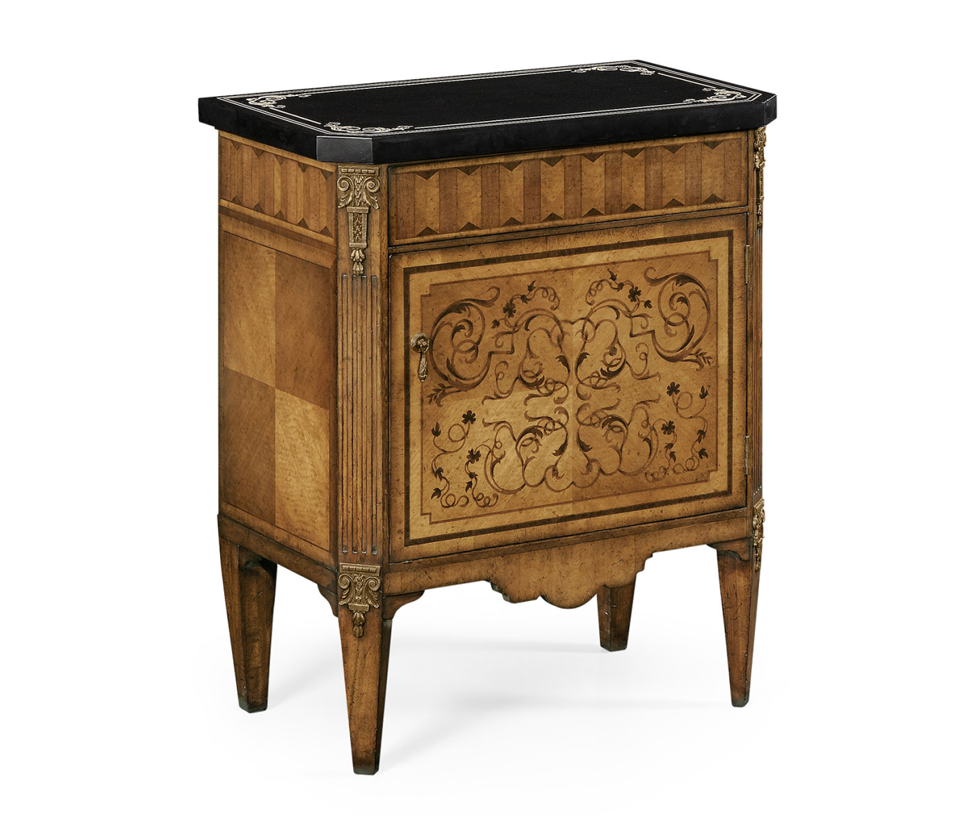 Small Satinwood & Black Scagliola Italian Commode