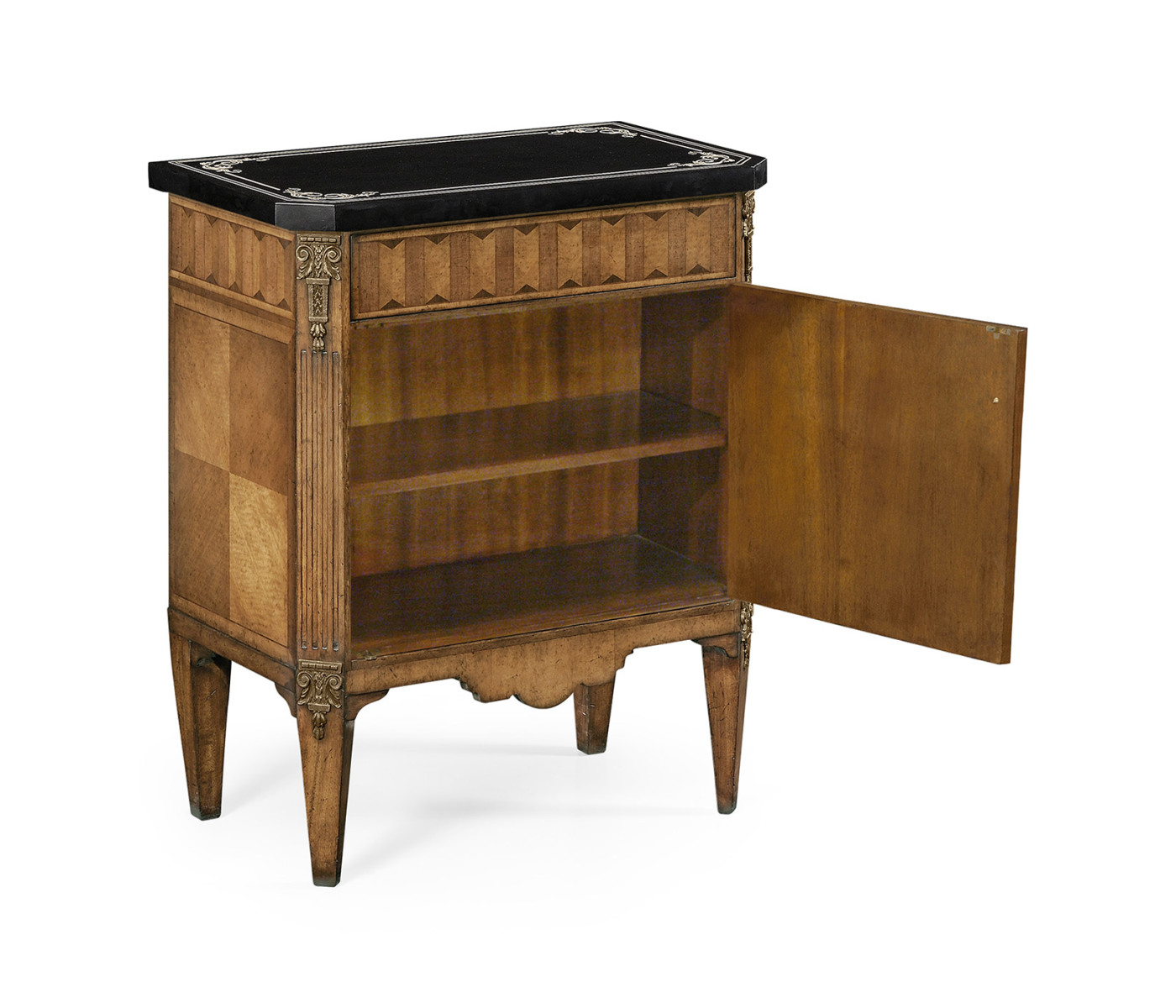 Small Satinwood & Black Scagliola Italian Commode