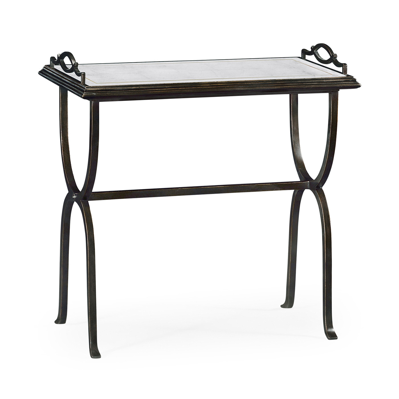 Églomisé & Bronze Iron Tray Table