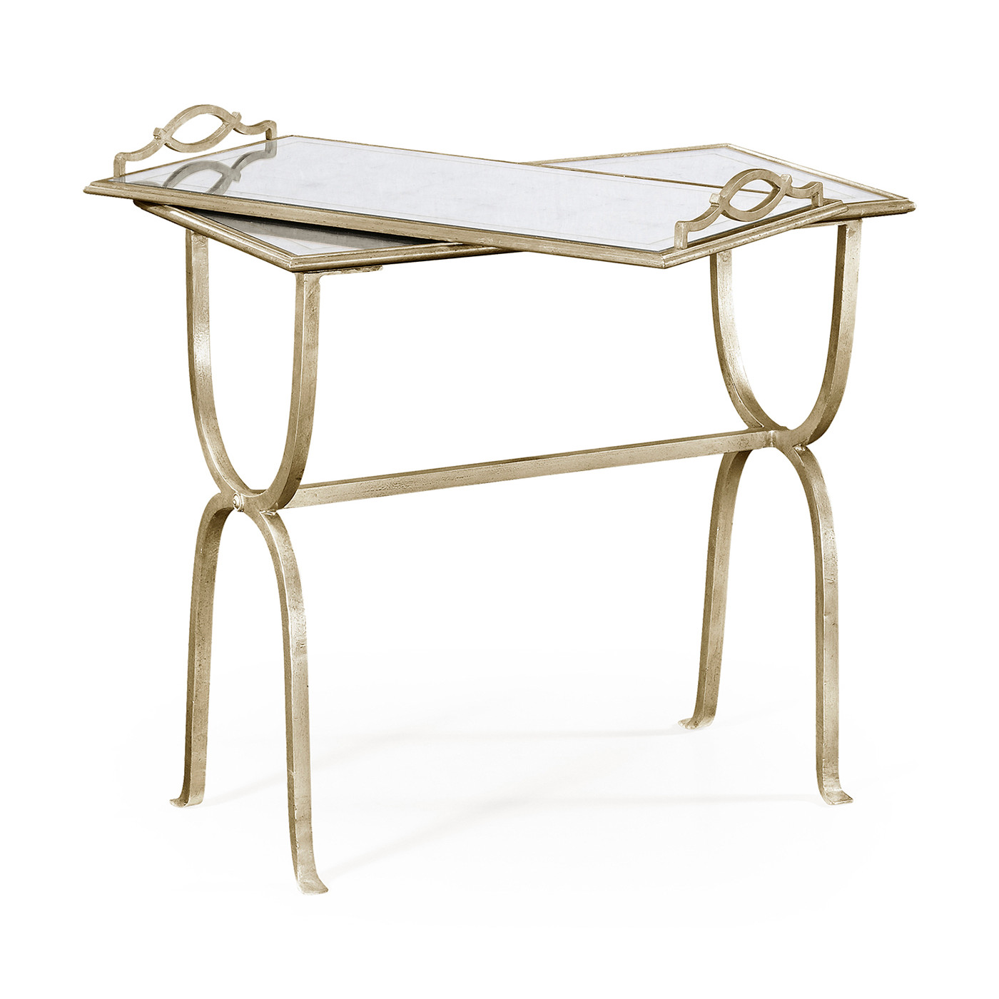 Églomisé & Silver Iron Tray Table