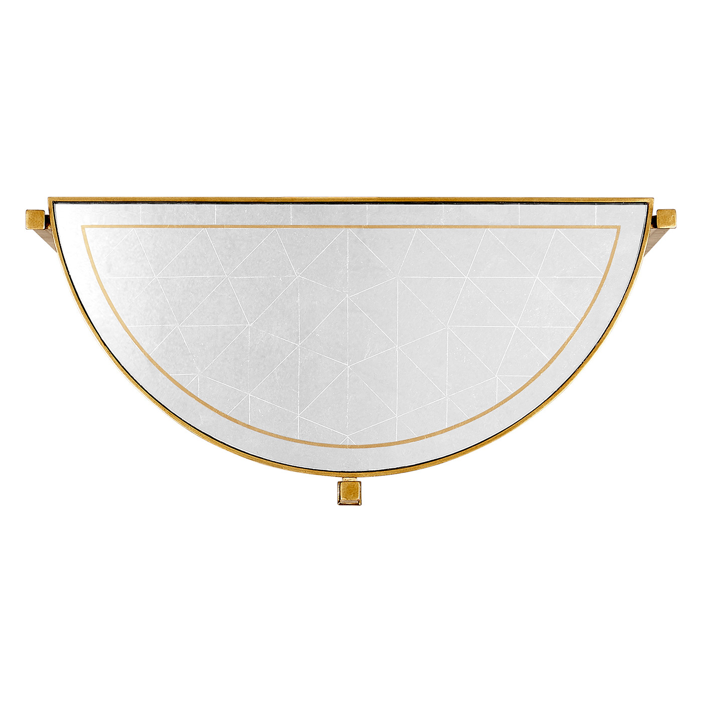 Small Églomisé & Gilded Iron Demilune Console