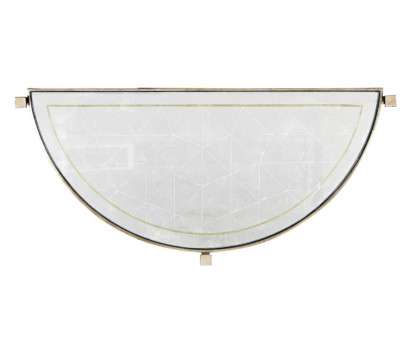 Small Églomisé & Silver Iron Demilune Console