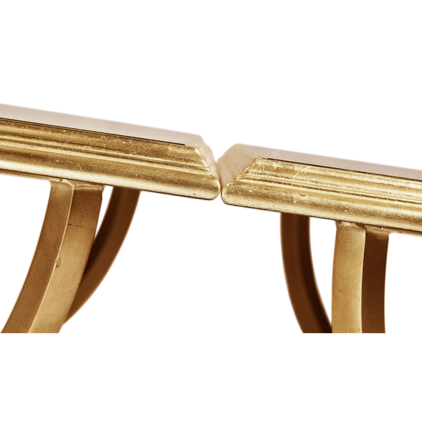 Églomisé & Gilded Iron Set of Two Tables