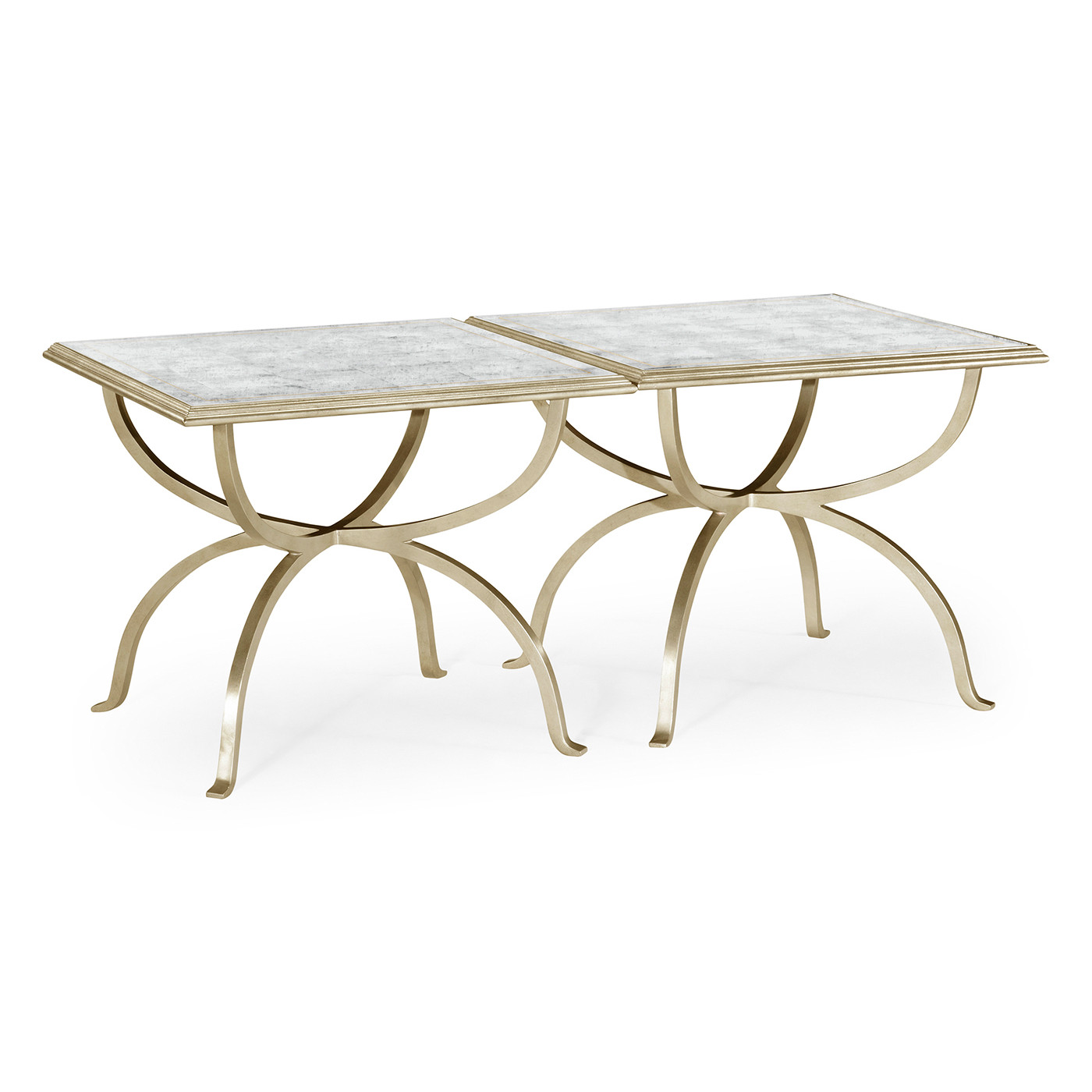 Églomisé & Silver Iron Set of Two Tables