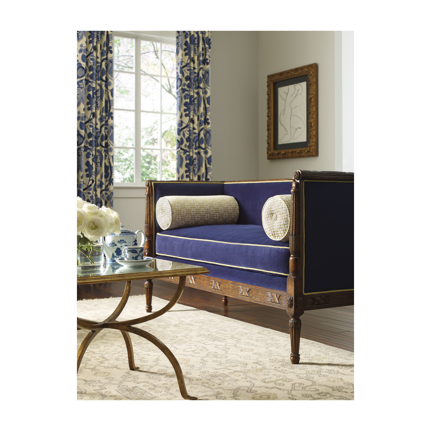 Églomisé & Silver Iron Set of Two Tables