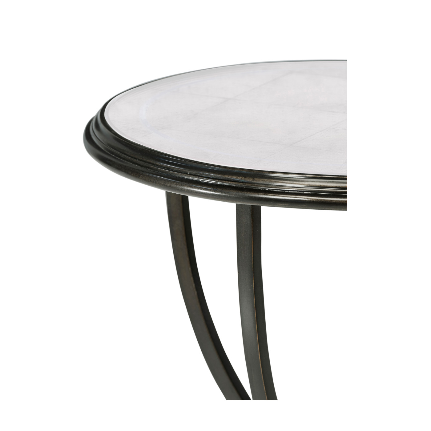 Églomisé & Bronze Iron Lamp Table with Bunched Legs