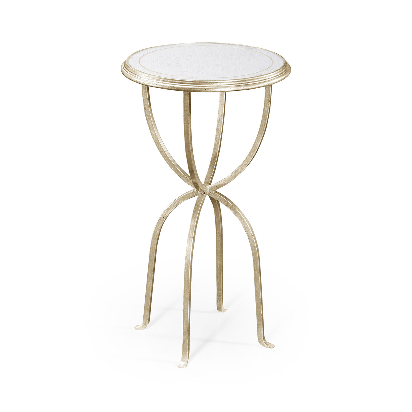 Églomisé & Silver Iron Lamp Table with Bunched Legs