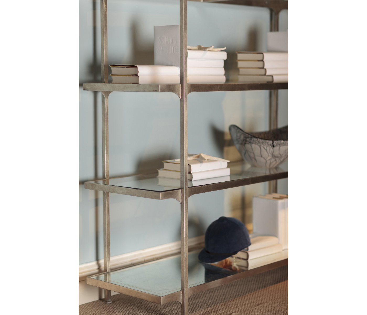 Églomisé & Bronze Iron Six-Tier Étagère