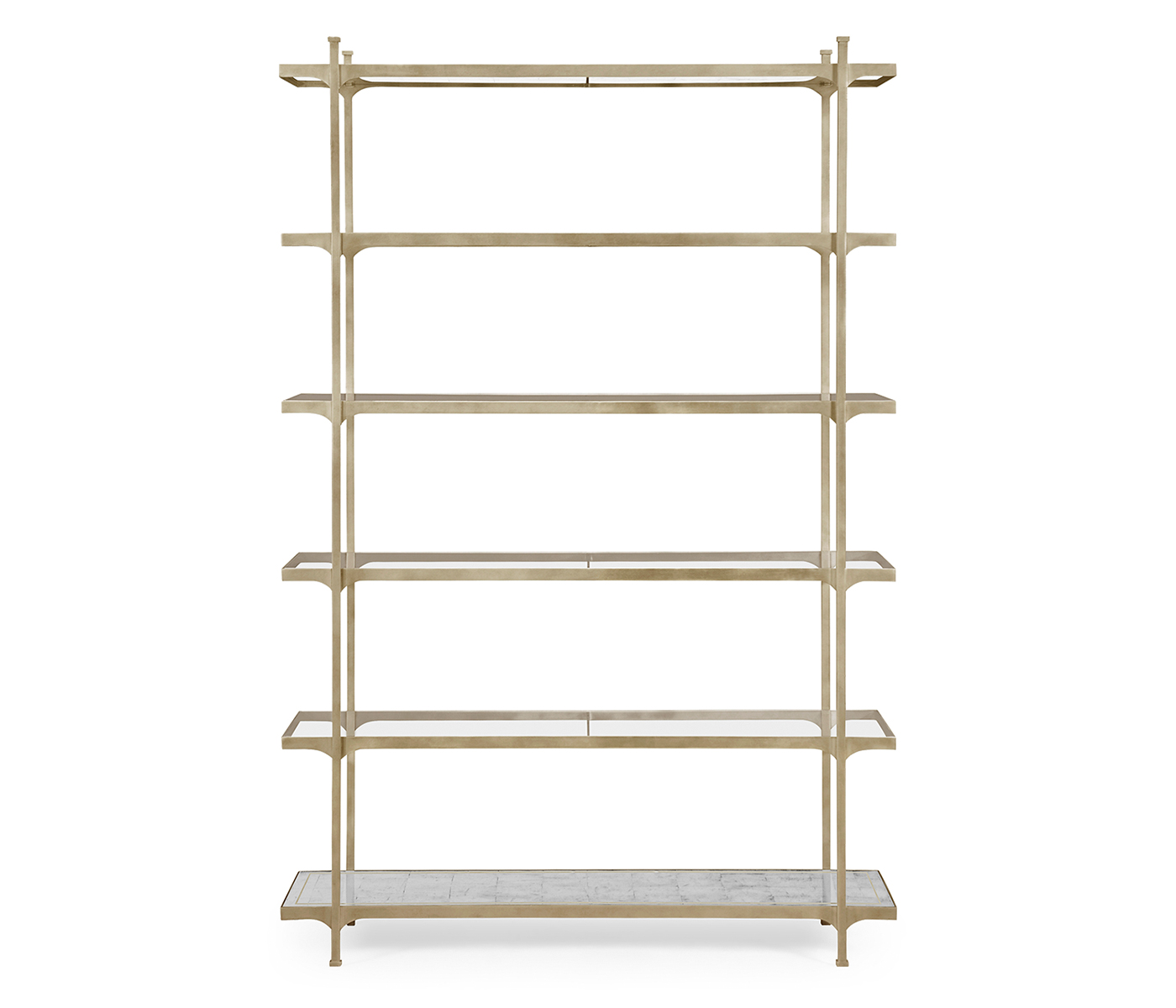 Églomisé & Silver Iron Six-Tier Étagère